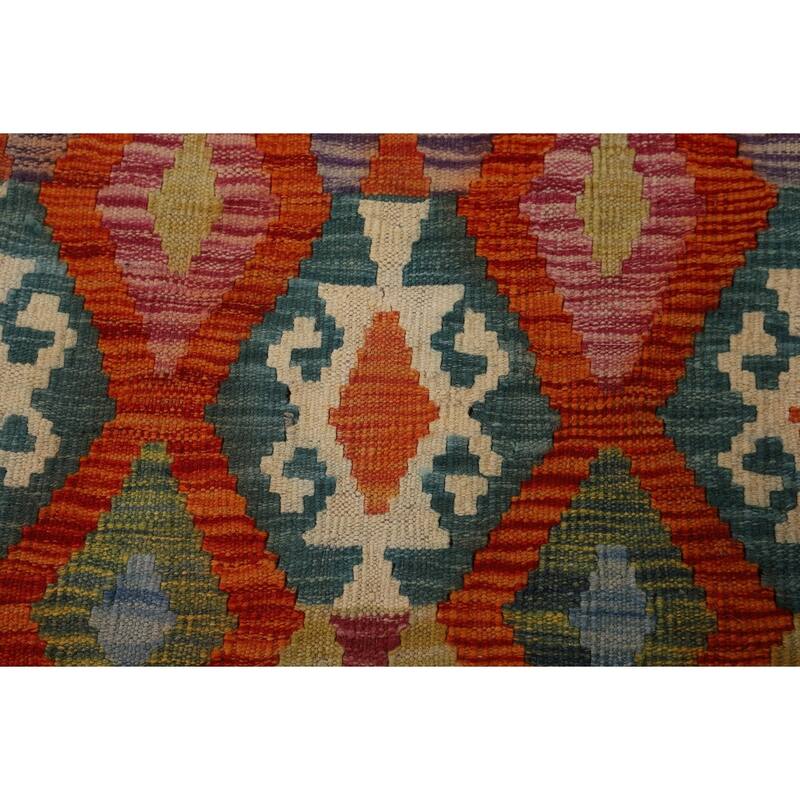 Multicolor Kilim Oriental Large Rug Flatweave Wool Carpet - 10'5" x 16'2"