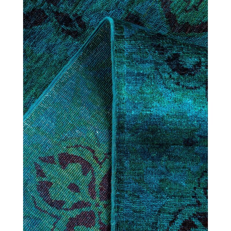 Overdyed, One-of-a-Kind Hand-Knotted Area Rug - Green - 5' 10" x 9' 1"