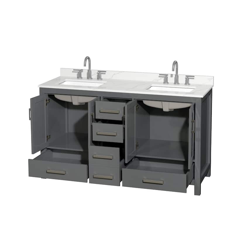 Wyndham Collection WCS141460D-QTZ-US3MXX Sheffield 60" Free Standing