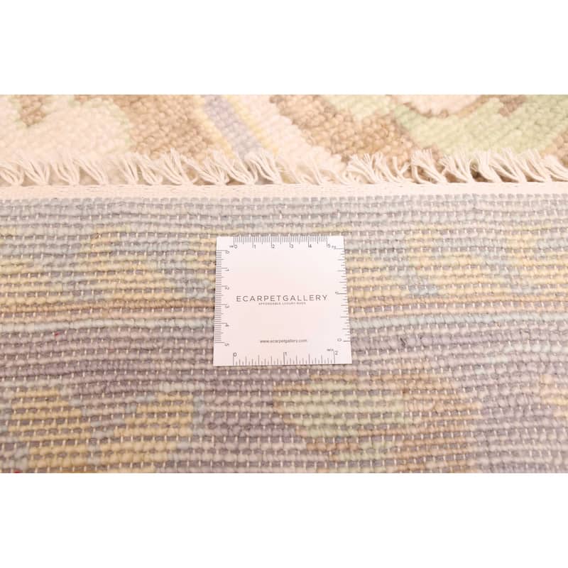 ECARPETGALLERY Hand-knotted Modern Oushak Ivory Wool Rug - 10'3 x 14'3