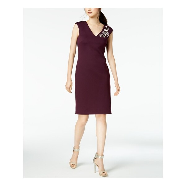 purple sleeveless dress