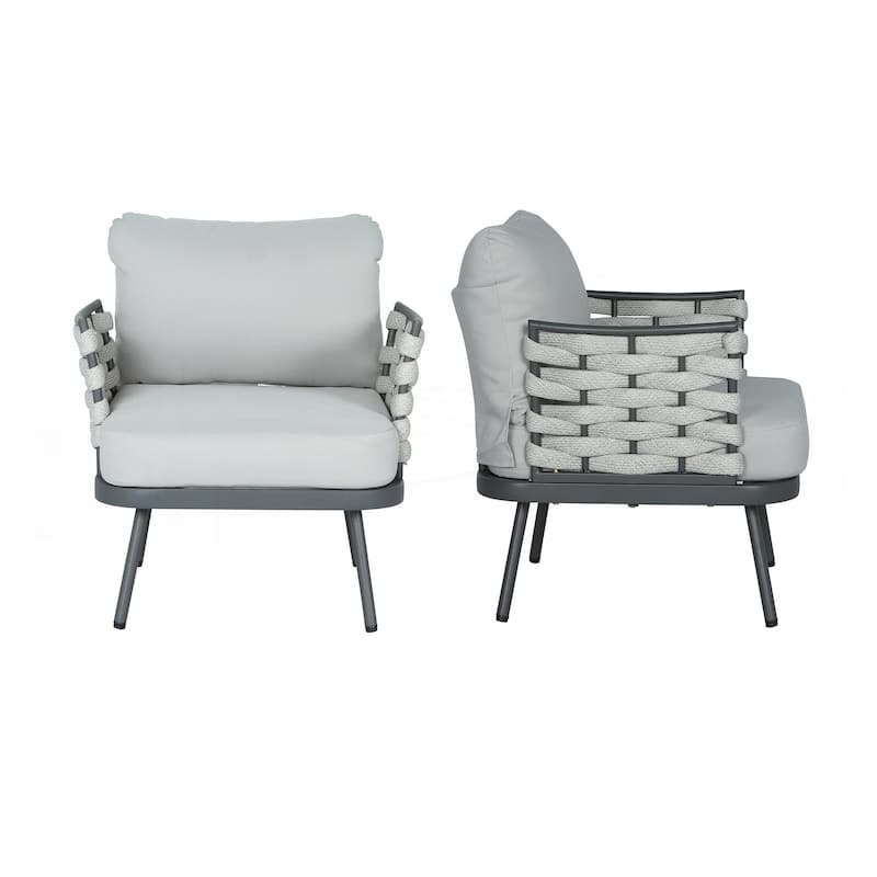 Steel Club Chair Set of 2