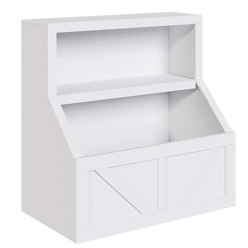 Kids Bookshelf and Toy Storage, Wooden Bookcase with Storage Cabinet and Toy Shelf