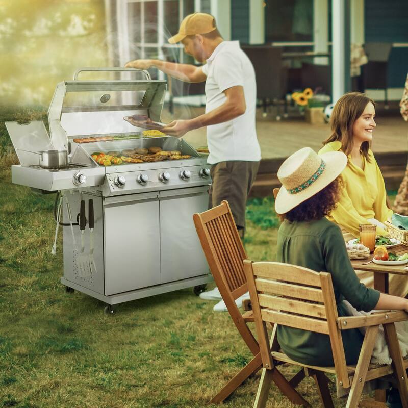 Royal Gourmet Deluxe Stainless Steel 5-Burner Gas Grill