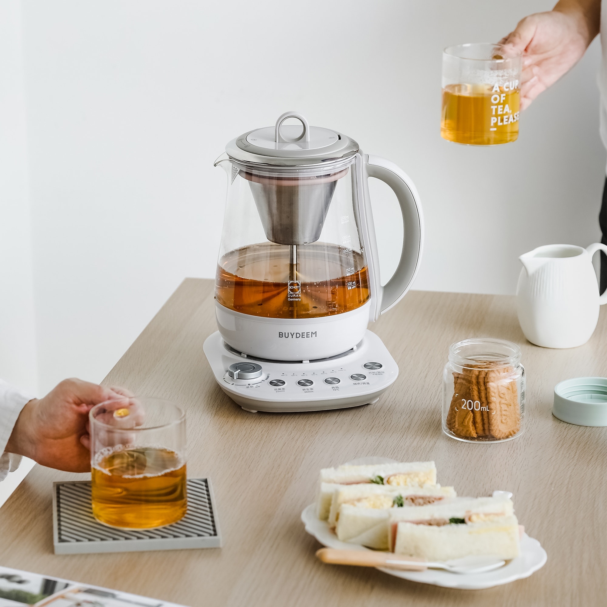 BUYDEEM Electric Kettle for Coffee and Tea Brewer with