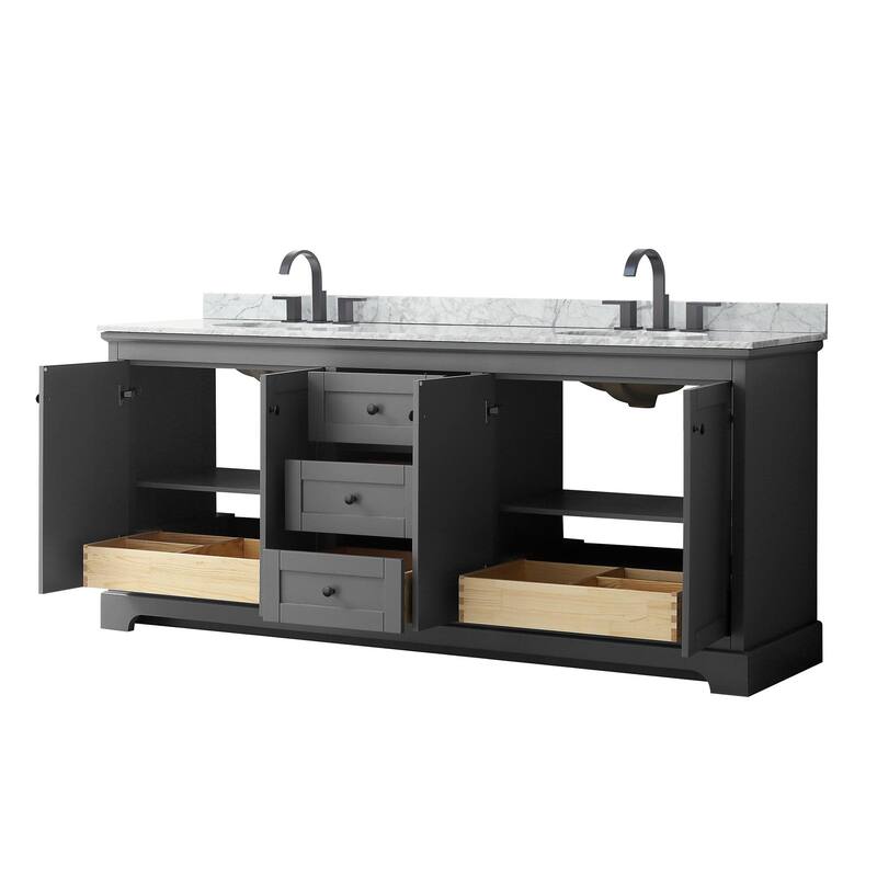 Wyndham Collection Avery 80" Free Standing Double Basin Vanity Set