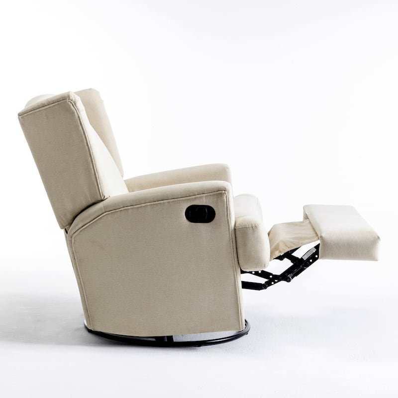 31'' W Wingback Manual Glider Swivel Rocker Recliner Nursery Chair