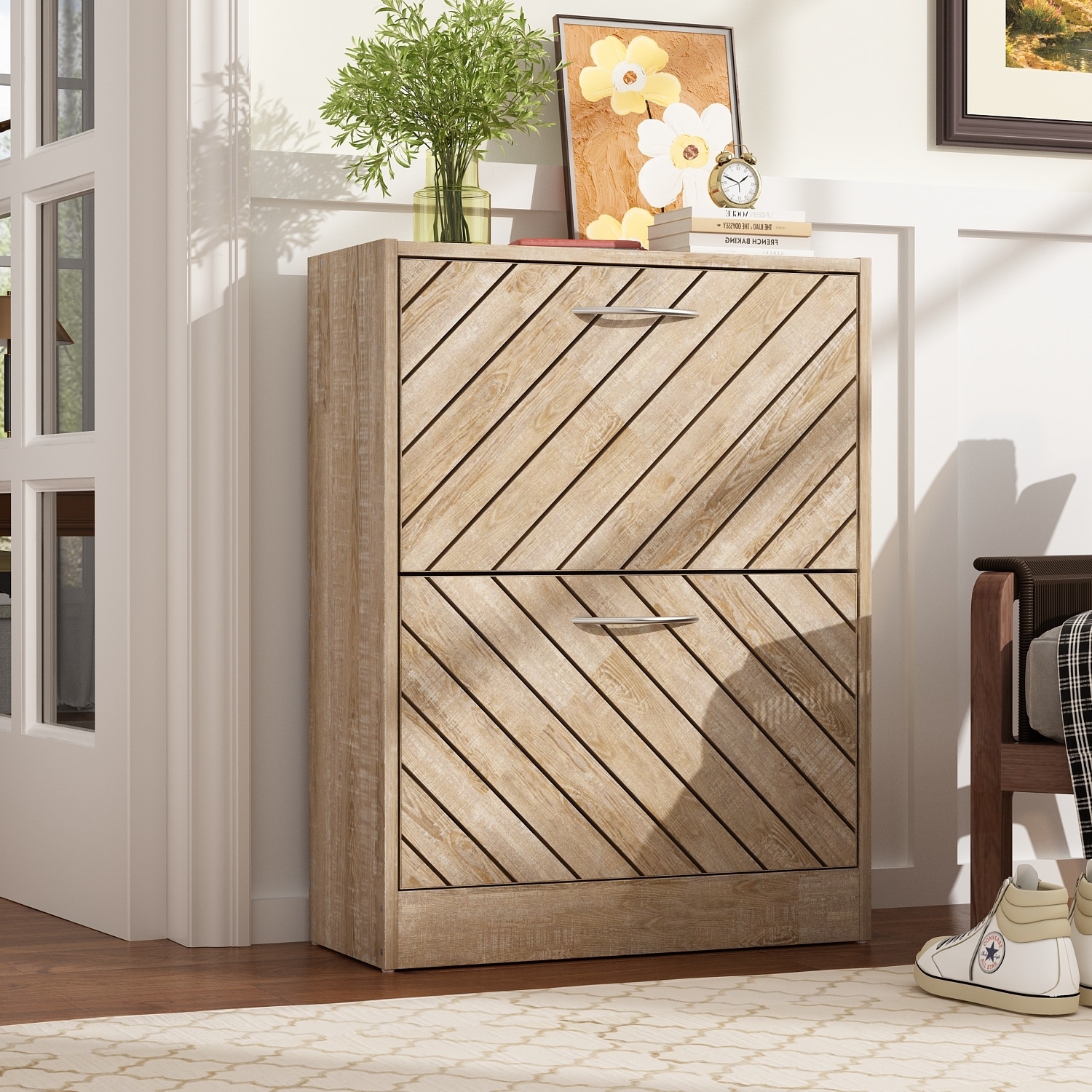 Scandinavian store shoe cabinet