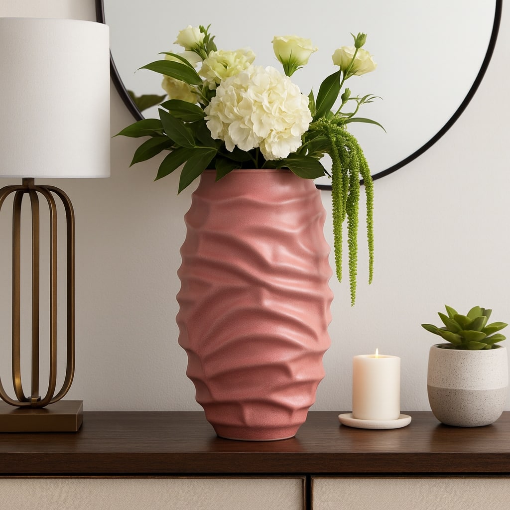 Porcelain Quinlan Classic Decorative Vase - Bean Red