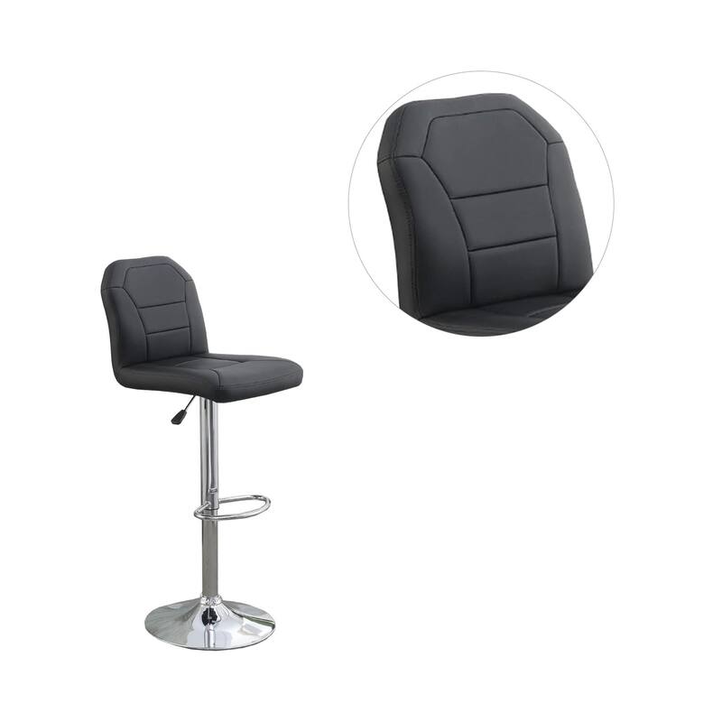 Set of 2 Modern Adjustable Bar Stools Chairs with Chrome Base