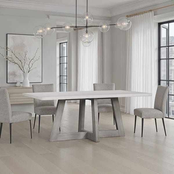 slide 2 of 5, Carolina Chair & Table Largo Dining Table with Concrete Spray Top in Grey, 75x39.5x30 inches Grey