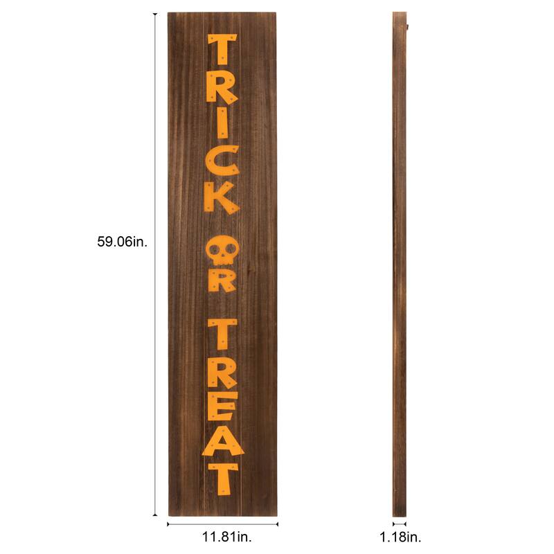 Halloween Themed LED Light Up Porcher Leaner Sign