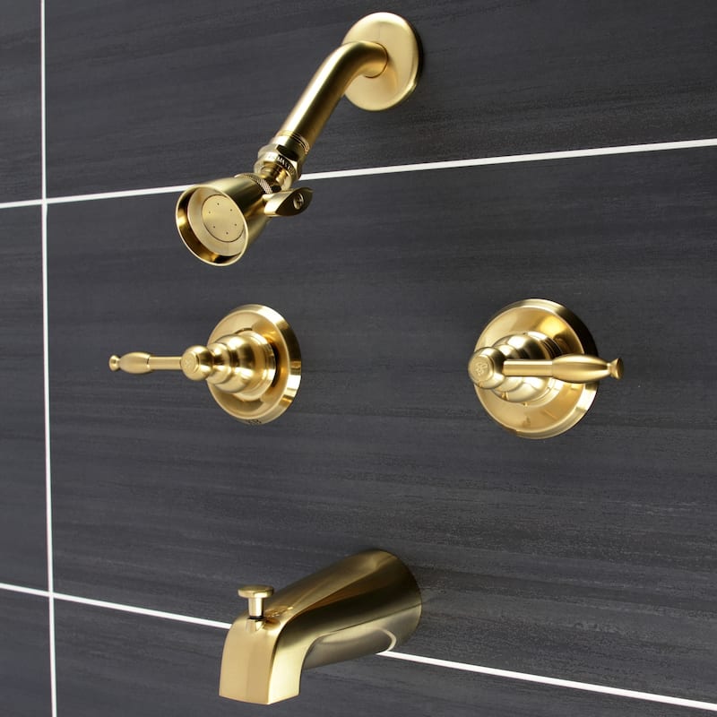Kingston Brass Knight Double-Handle Tub and Shower Faucet