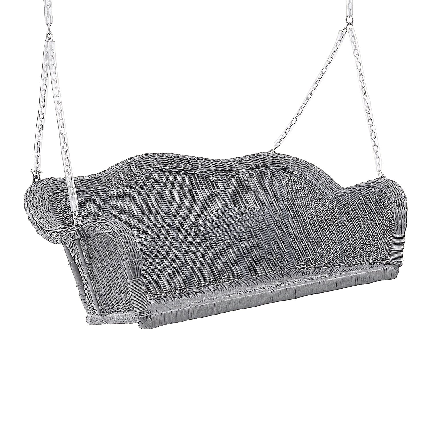Shop Black Friday Deals On International Caravan Resin Wicker Hanging Loveseat Swing Overstock 5093606