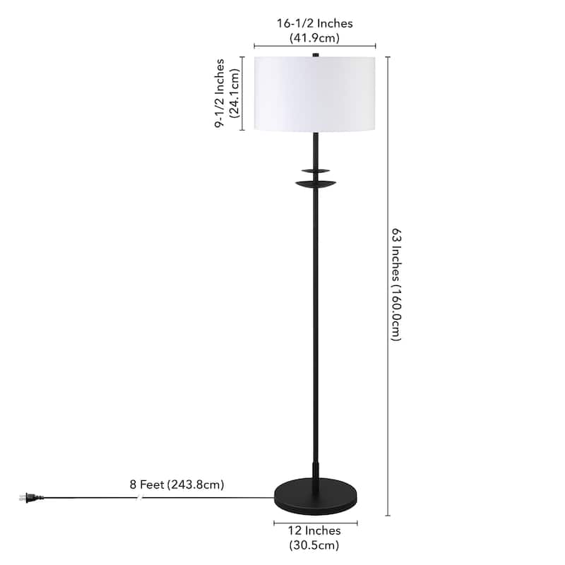 Avery 63" Tall Floor Lamp with Fabric Shade