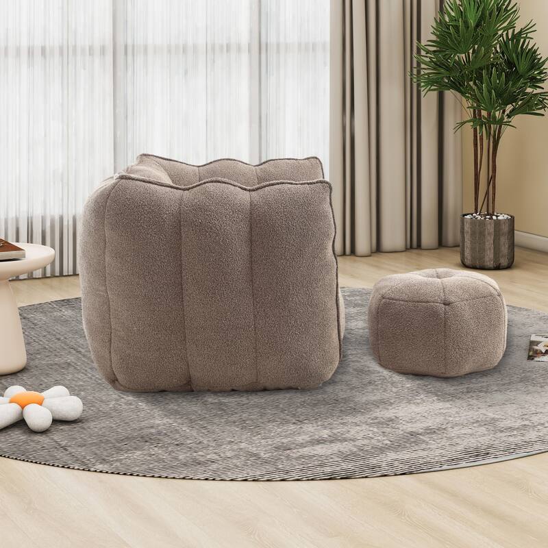 Lazy Bean Bag Couch Chairs for Adults with Ottoman