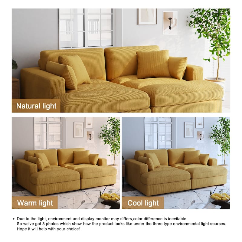 Navaeh Corduroy Modular Sectional Sofa Large Couch Sleeper Chaise