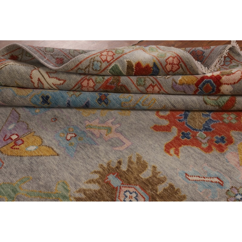 Floral Oushak Oriental Area Rug Handmade Transitional Wool Carpet - 8'9"x 11'9"