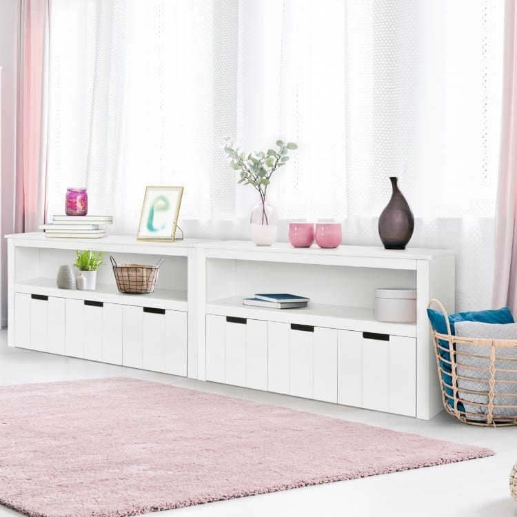 Kid Toy Storage Cabinet 3 Drawer Chest with Wheels Large Storage Cube Shelf - 40" x 13" x 24.5" (L x W x H)