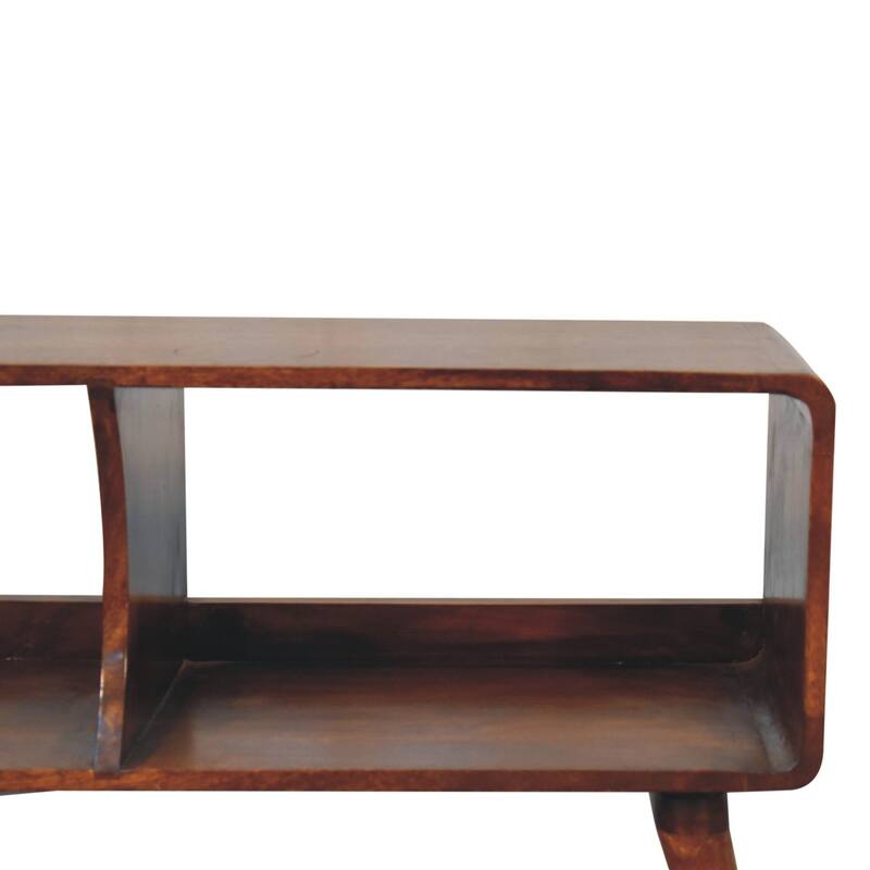 Artisan Furniture Solid Wood Curved Chestnut Double Slot Media Unit