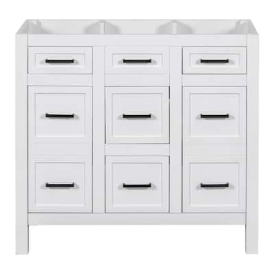 (Cabinet Only) Bathroom Vanity Base with 2 Doors & 4 Drawers