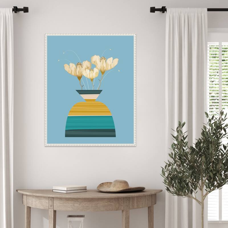 Potted Florals Wood Anemone by Sannel Larson Framed Canvas Wall Art Print