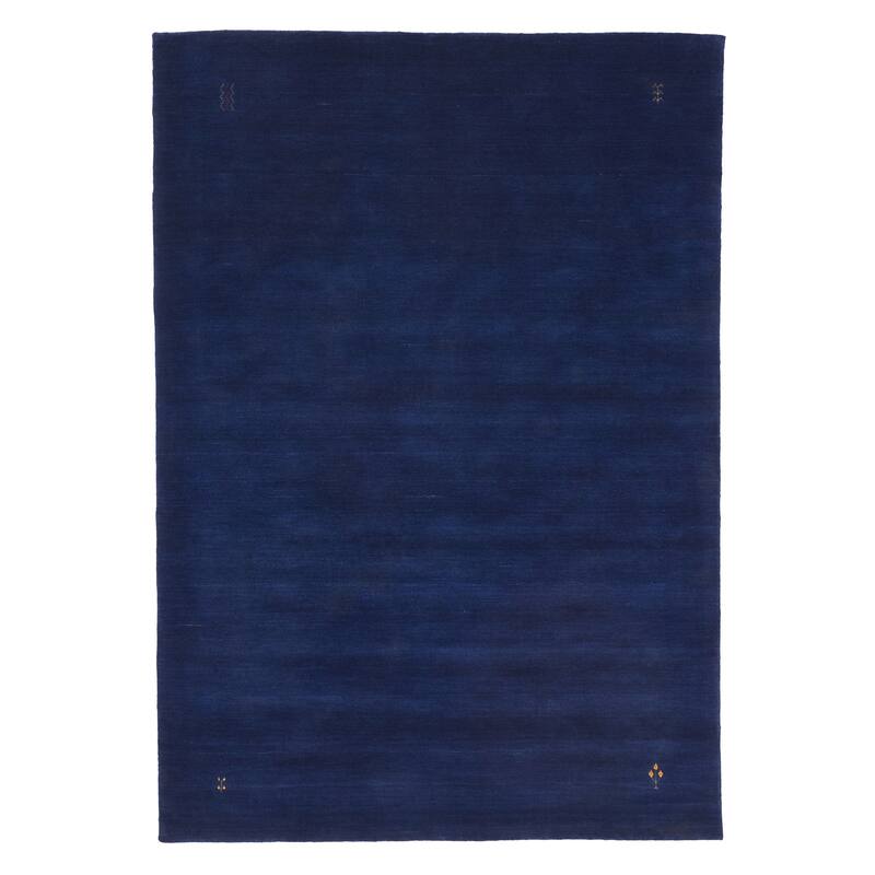 ECARPETGALLERY Hand Loomed Kashkuli Gabbeh Navy Wool Rug - 5'4 x 7'7