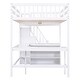 preview thumbnail 4 of 22, Full Size Loft Bed with Built-in L-Shaped Desk, Storage Shelves, and Storage Staircase