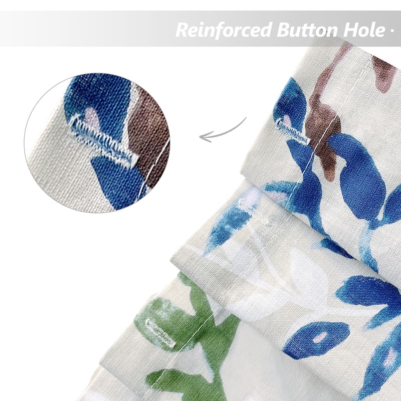 Style Quarters Dahlia Pattern 100% Cotton Shower Curtain-Colorful Leaves- 72x72"