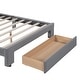 preview thumbnail 50 of 50, Gray Full Velvet Upholstered Bed with Large Storage Drawer - Luxurious Design
