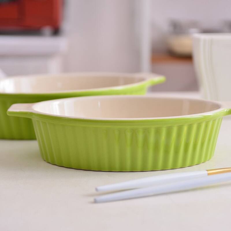 MALACASA, Series Bake.Bake, Ceramic Oval Baking Dish Bakeware Set