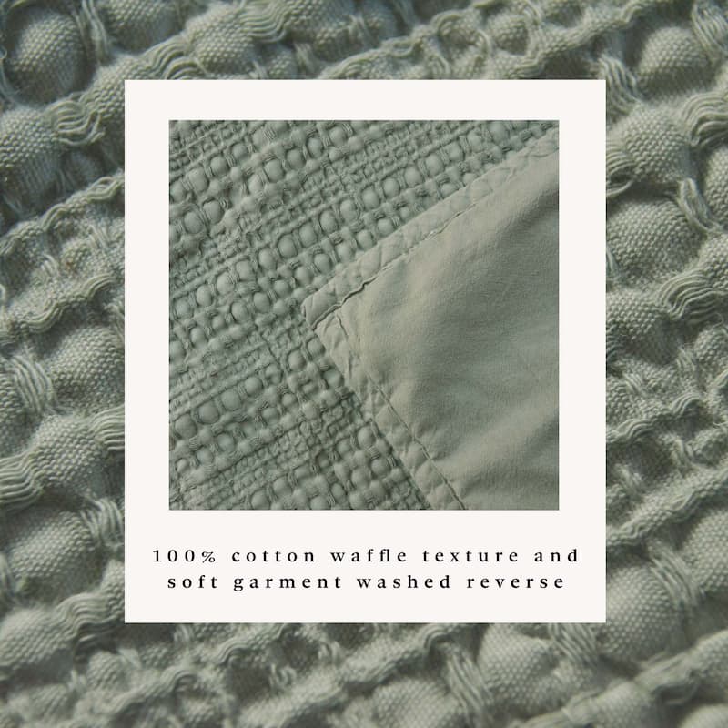 Linery & Co. Cotton Honeycomb Waffle Garment Washed Quilt Set