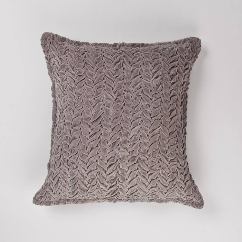 Cottage Home Allie Grey Khaki Light Blue Cotton Decorative Throw Pillow - Grey