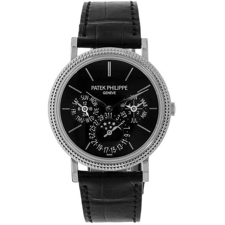 Patek Philippe Pre-Owned Moonphase Men's Watch - White Gold - 35mm ...