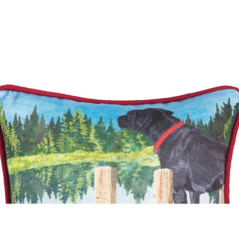 Dog Lake Pier Petite 8" x 8" Printed Throw Pillow