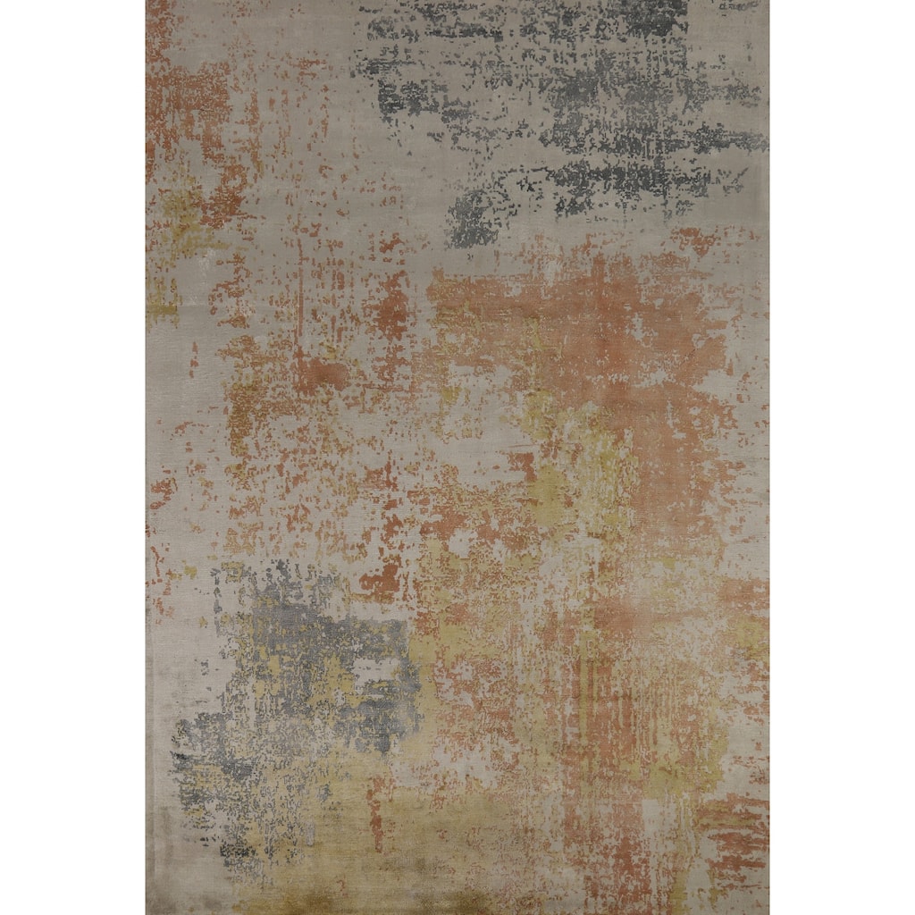 All-Over Abstract Contemporary Area Rug Hand-Knotted Wool Carpet - 5'6" x 8'0"