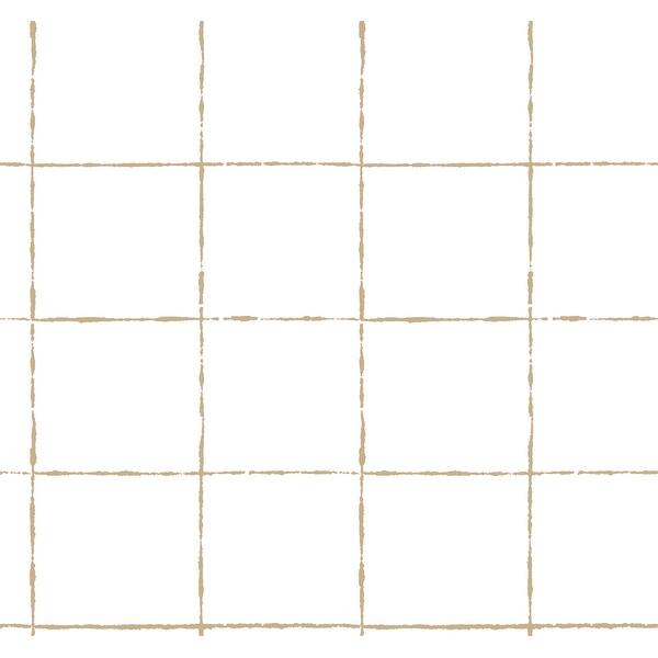 slide 2 of 7, York Wallcoverings La Vitre Plaid Gold Wallpaper