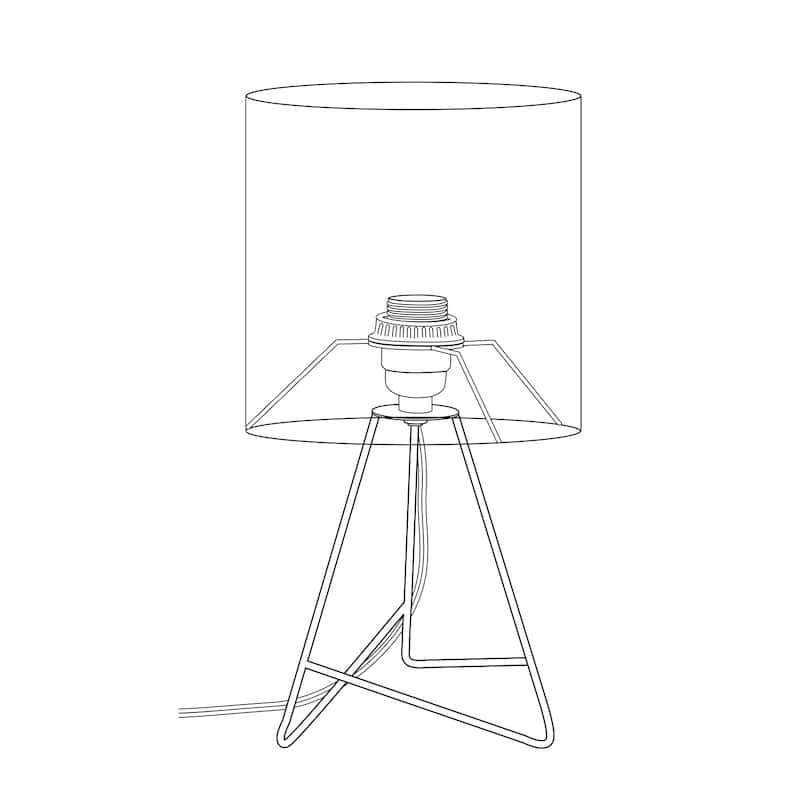 13.5 in. White Finish Table Lamp with White Shade, Sturdy Table Lamp for Living Rooms and Bedrooms