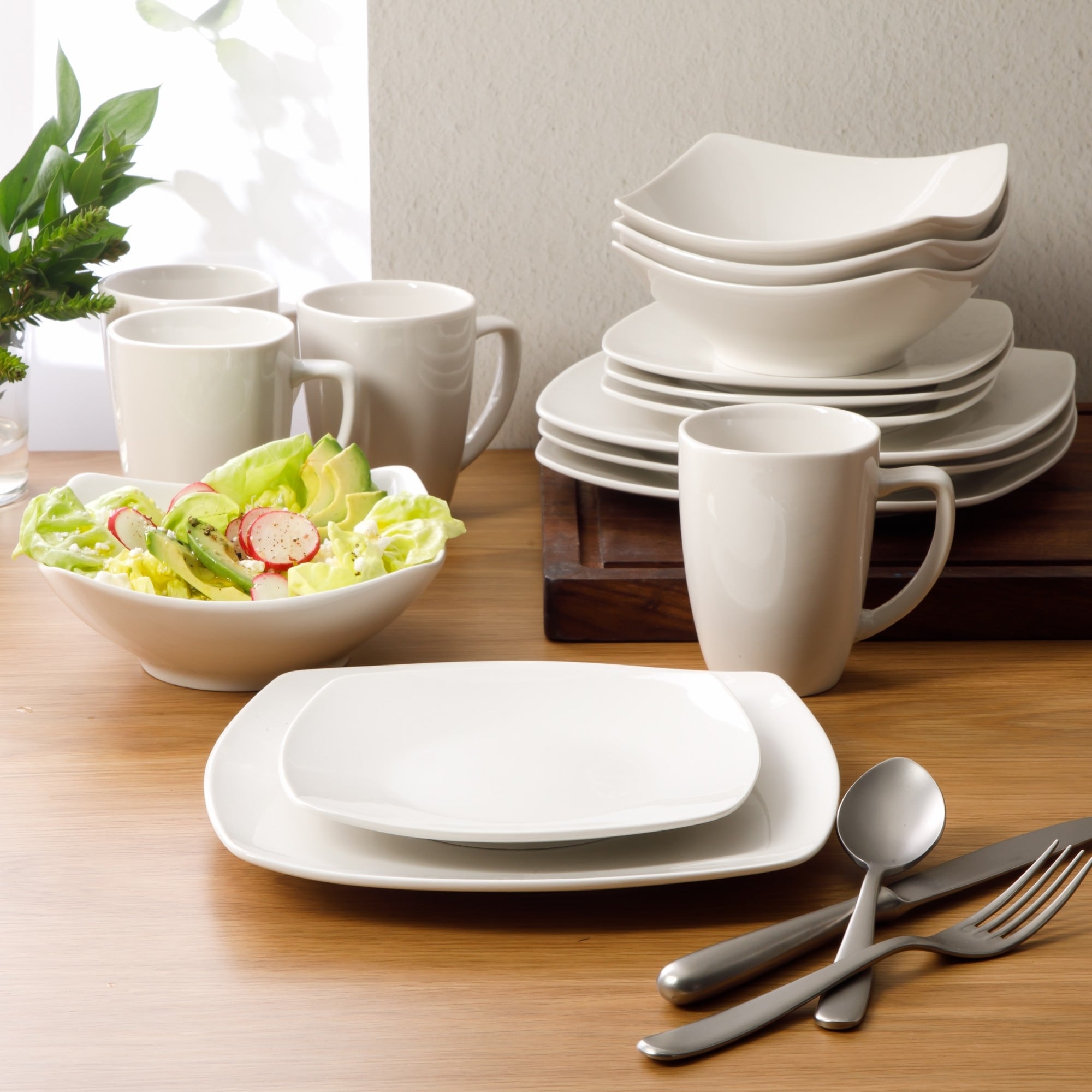 Gibson Home Zen Buffet 16-Piece Dinnerware Set - White - Overstock