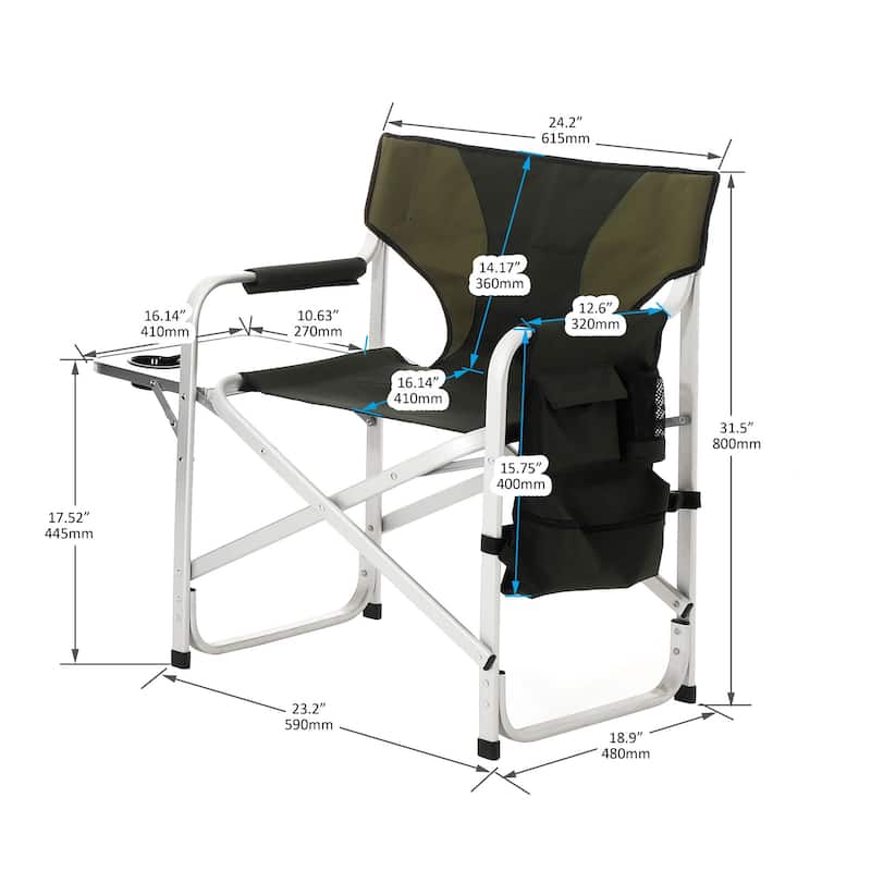 2-piece Folding Lightweight Oversized Directors' Chairs