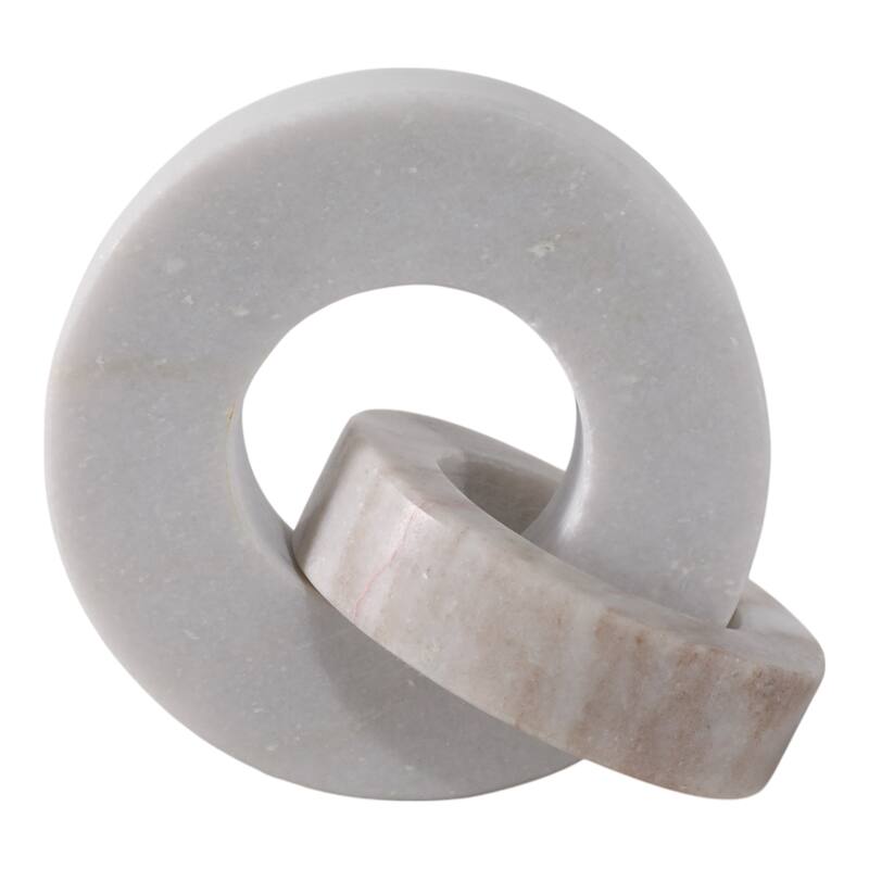 Marble Decorative Object Interlocking Ring Sculpture Modern Statue