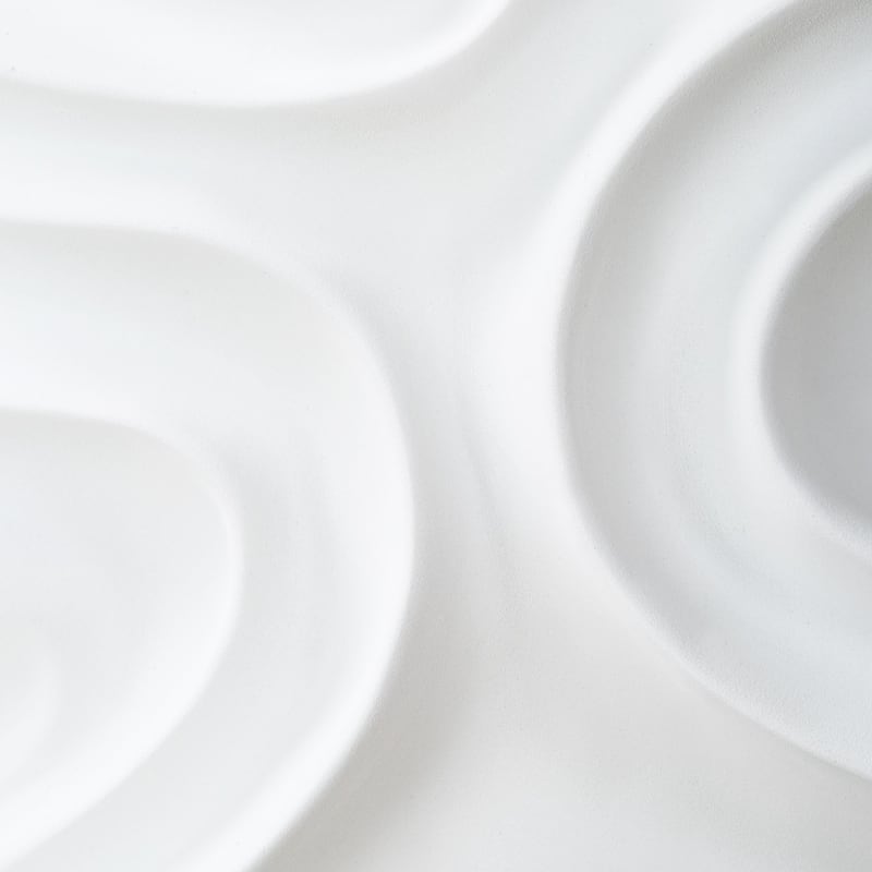Snowdrift Sculpted Square Wall Decorations - 15.25" - White - Set of 4