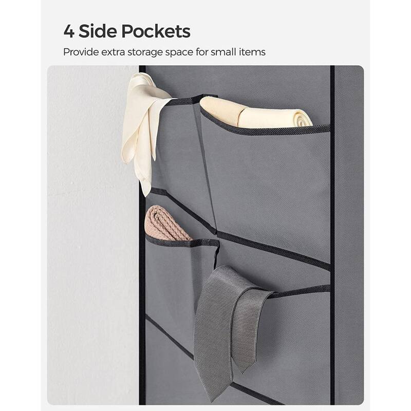 Multi-Section Fabric Closet Organizer with Sturdy Steel Tubes and 4 Convenient Storage Pockets