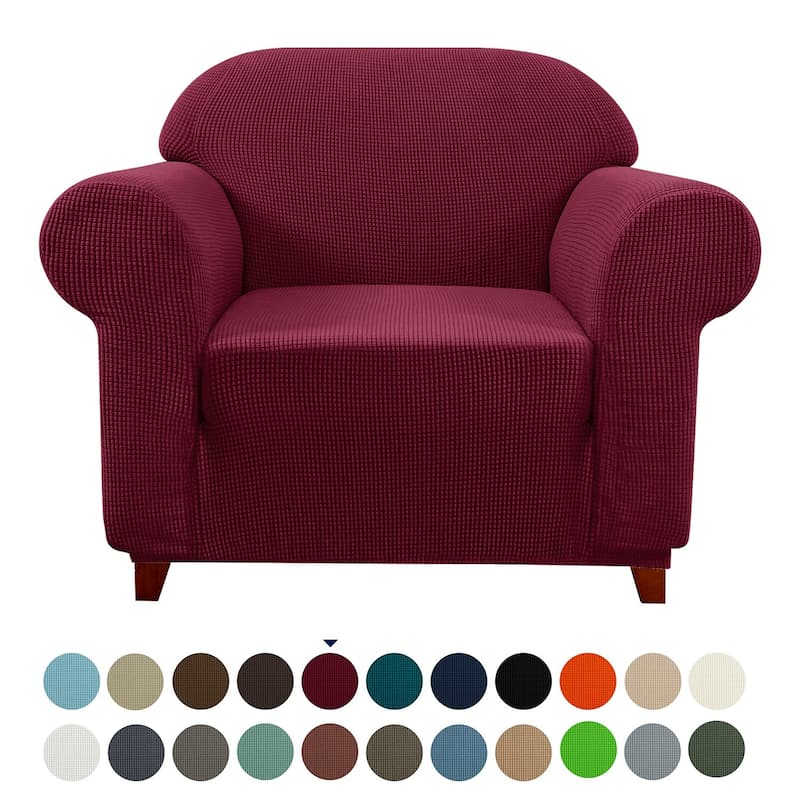 Subrtex 1 Piece Armchair Slipcover Stretch Spandex Furniture Protector - Wine