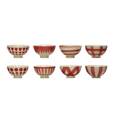 Hand-Painted Stoneware Latte Bowl
