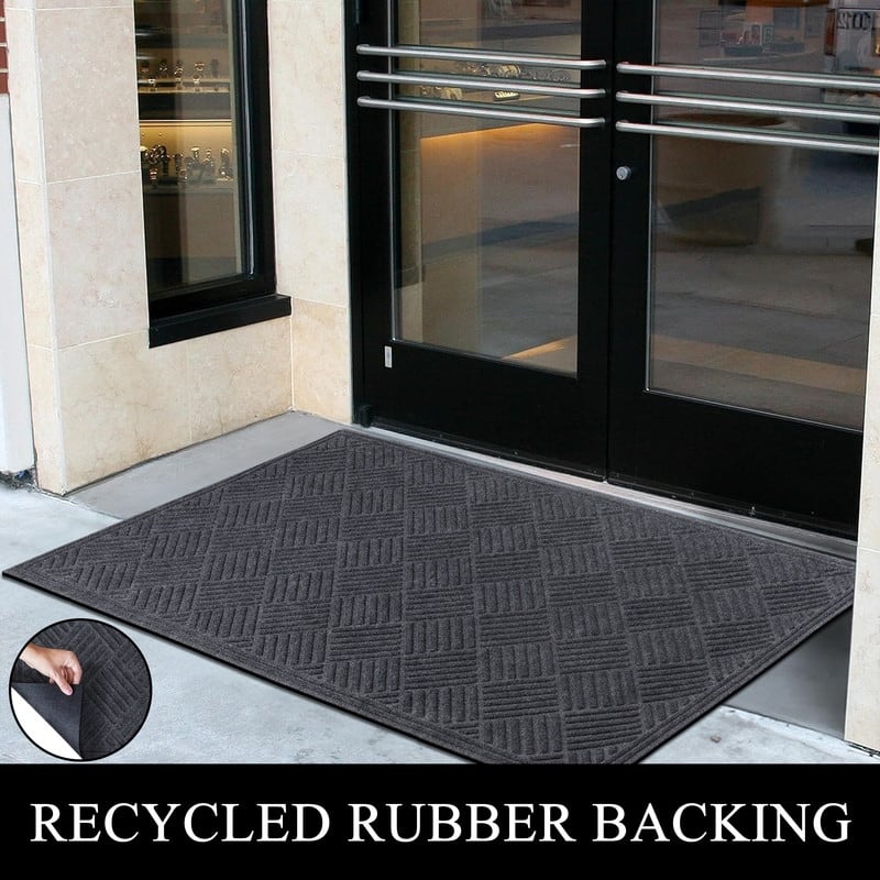 A1HC All Weather Durable Polypropylene Non Slip Backing Rubber Door Mat