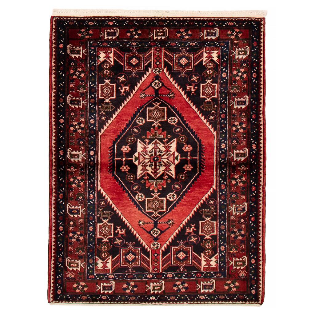 ECARPETGALLERY Hand-knotted Andelz Black Wool Rug - 4'11 x 6'7
