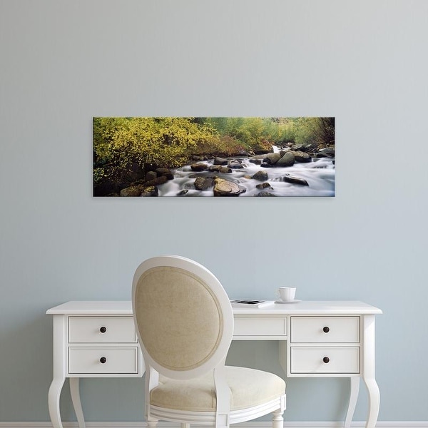 Easy Art Prints Panoramic Images's 'River passing through a forest, Inyo County, California, USA' Premium Canvas Art