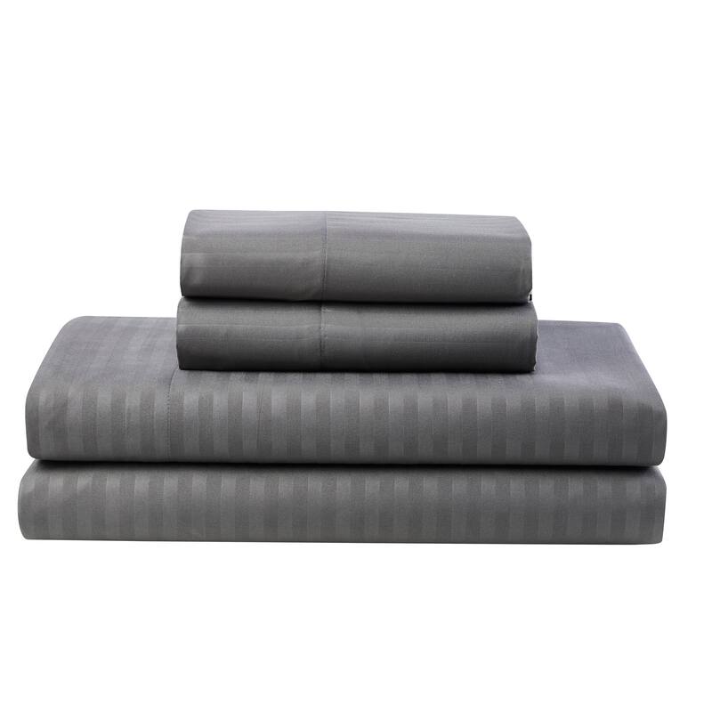 Sweet Home Collection 8 Piece Embossed Dobby Stripe Bed In A Bag All Season Complete Set