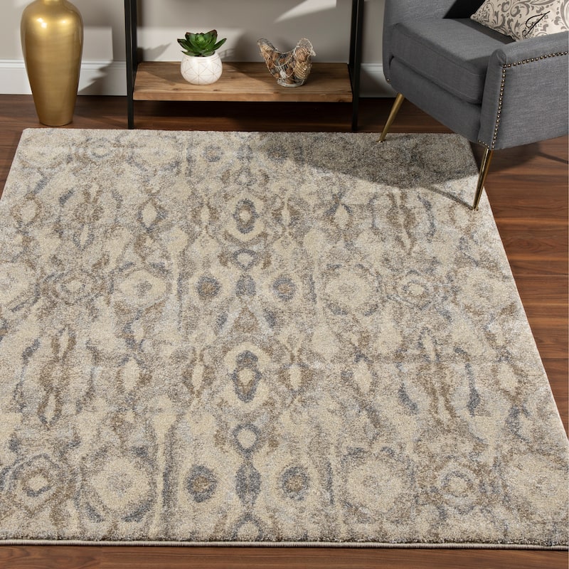 Addison Plano Bohemian Ikat GREY Area Rug